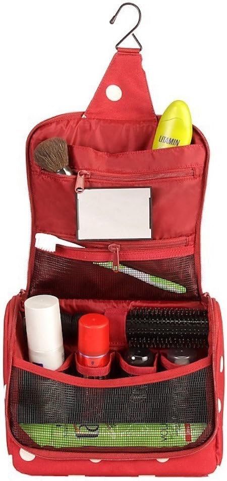 reisenthel toiletbag dots - practical toilet bag with hook, water repellent material