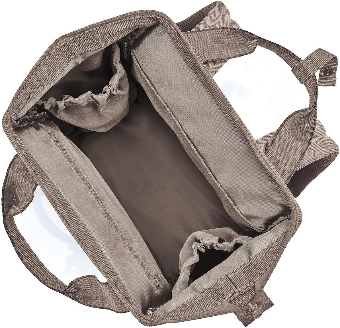 reisenthel Allrounder R Herringbone Mocha Backpack and Carry Bag in One with Pocket for Travel Trolleys
