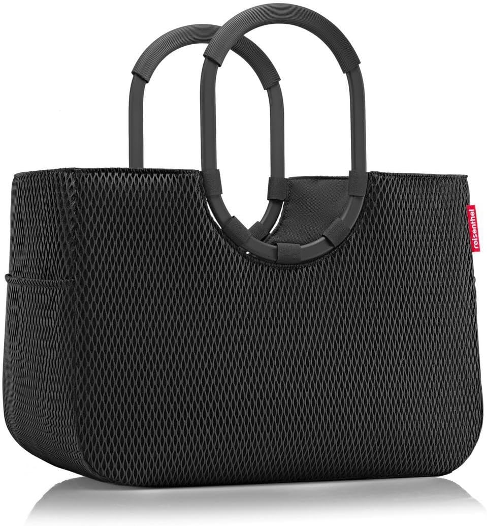 reisenthel Loopshopper L - Sturdy Bag with Practical Compartments Made from Recycled PET Bottles - Charming and Water-Repellent Design Gold, Mesh black., L