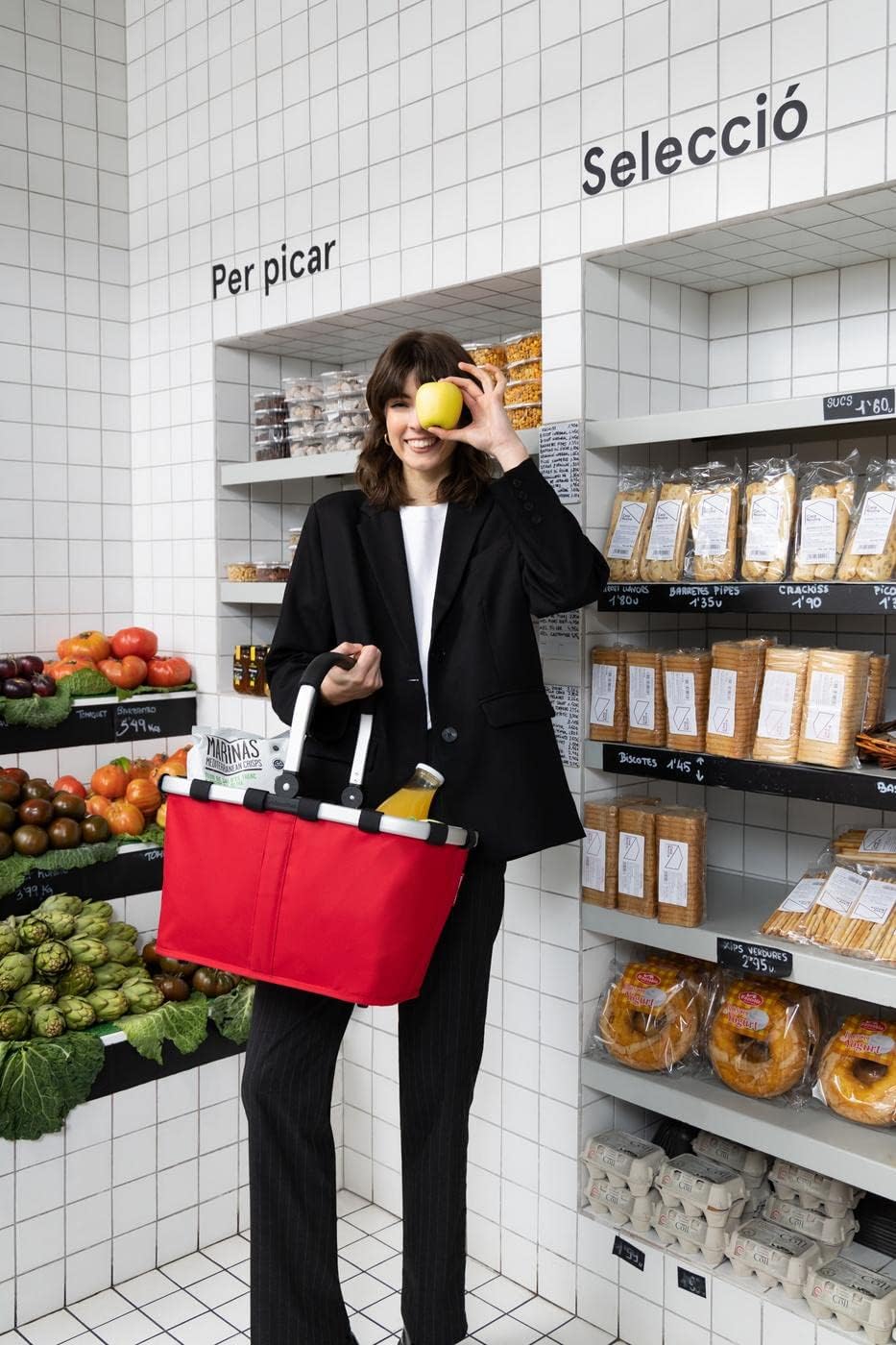 reisenthel carrybag twist sky rose - Sturdy shopping basket with plenty of storage space and practical inner pocket - Elegant and water-repellent design