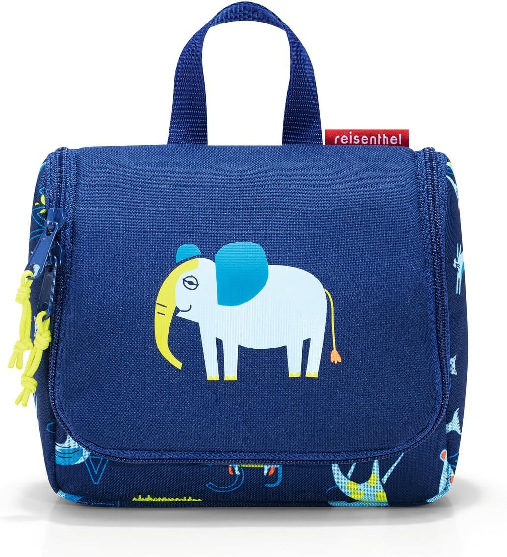 reisenthel Toiletbag S Kids, Small Hanging Travel Toiletry Organizer, ABC Friends Blue
