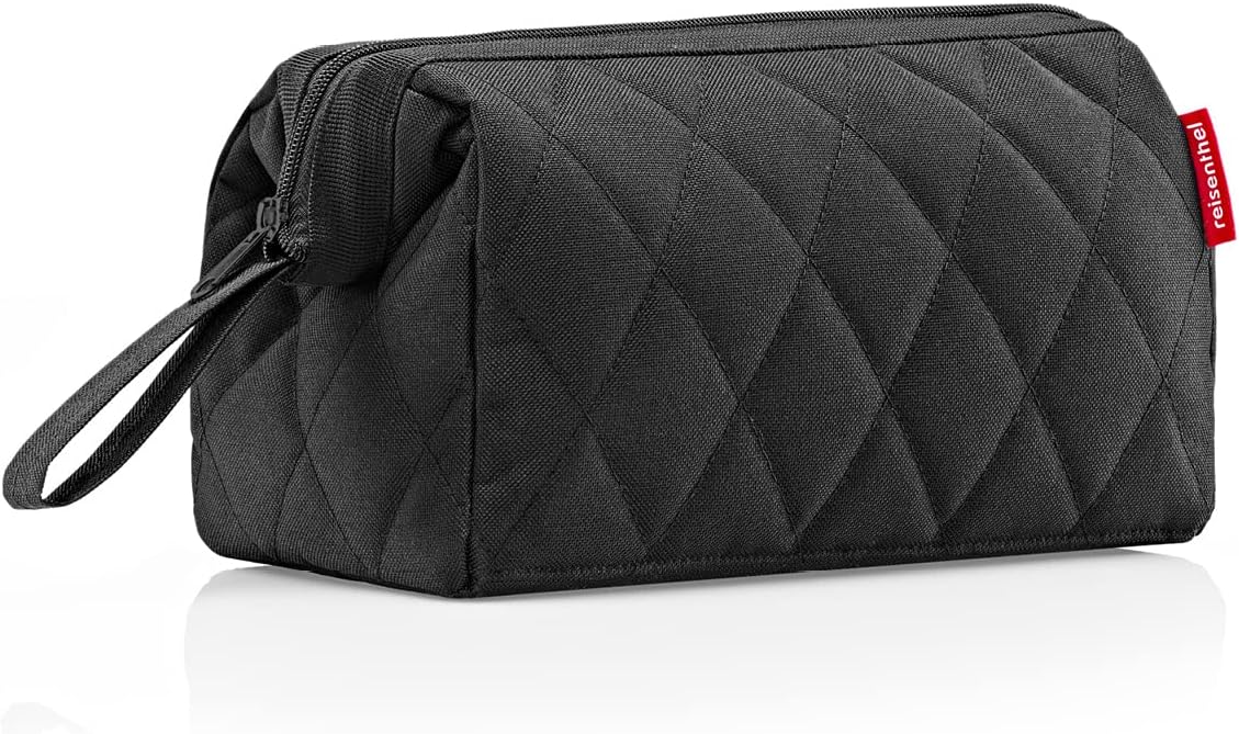 reisenthel travelcosmetic Strong Robust and Practical Travel Cosmetic Bag, Hand Strap, Water-Repellent Material, Glossy Dots Black, Einheitsgröße, Casual