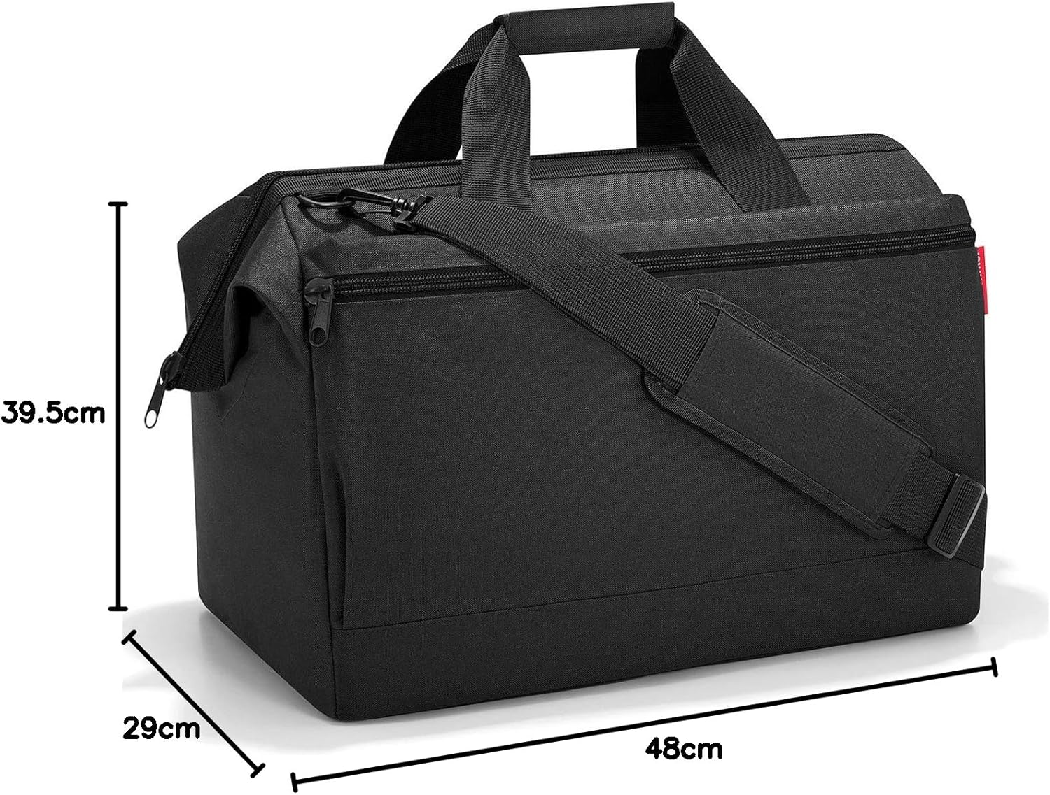 reisenthel Allrounder L Pocket Large Weekender Bag, Versatile 8-Pocket Padded Duffel, Black