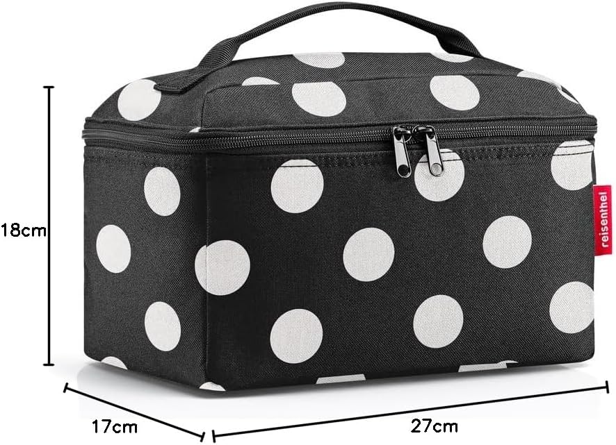 reisenthel beautycase glossy dots black - square toiletry bag, luggage organizer, cosmetic bag