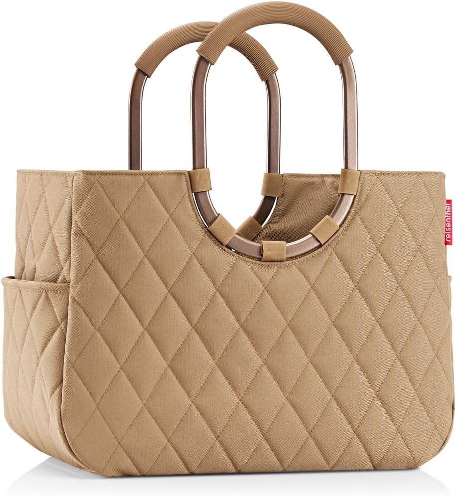 reisenthel Loopshopper L - Sturdy Bag with Practical Compartments Made from Recycled PET Bottles - Charming and Water-Repellent Design Gold, Mesh black., L