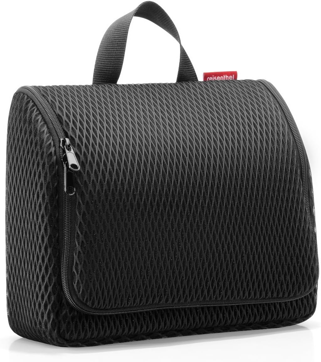 reisenthel Toiletbag XL Practical Toiletry Bag with Hook, Water-Repellent Material, Mesh black., 28 cm, Cosmetic bag