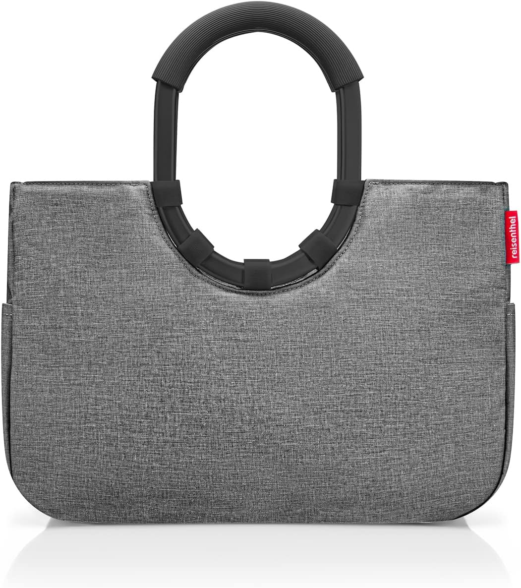 reisenthel Loopshopper M - Sturdy Bag with Practical Compartments Made from Recycled PET Bottles - Elegance When Shopping, Lots of Function Included, Twist silver, M, Retro
