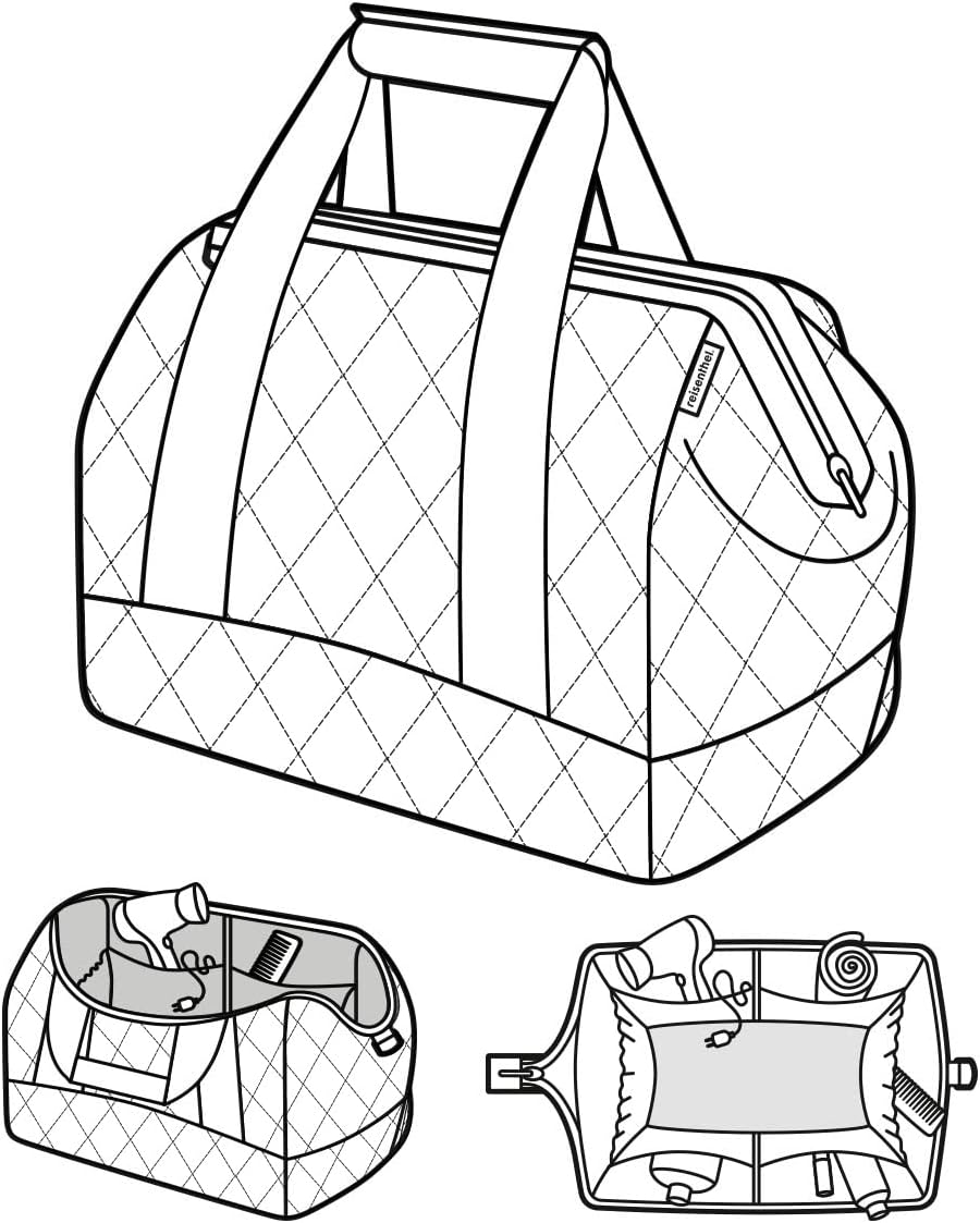 reisenthel allrounder M - Versatile Doctor's Bag for Travel, Work or Leisure - With Functional Stylish Design, Rhombus Black, M, travel bag