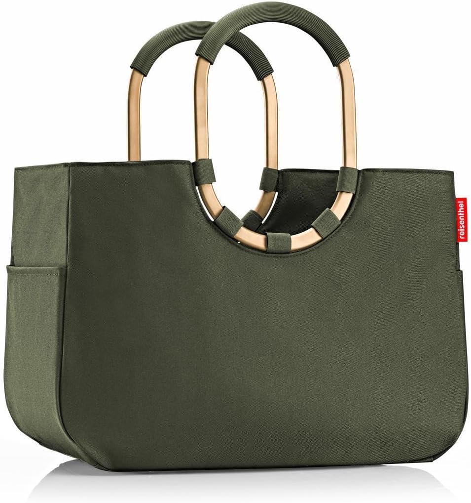 reisenthel Loopshopper L - Sturdy Bag with Practical Compartments Made from Recycled PET Bottles - Charming and Water-Repellent Design Gold, Mesh black., L