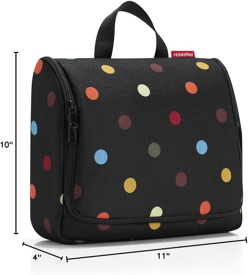 reisenthel Toiletbag XL, Hanging Travel Toiletry Organizer, Dots