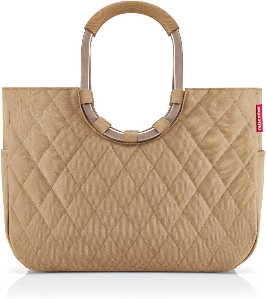 reisenthel Loopshopper L - Sturdy bag with practical compartments made from recycled PET bottles - charming and water-repellent design, Frame Metallic Dots Blue, L