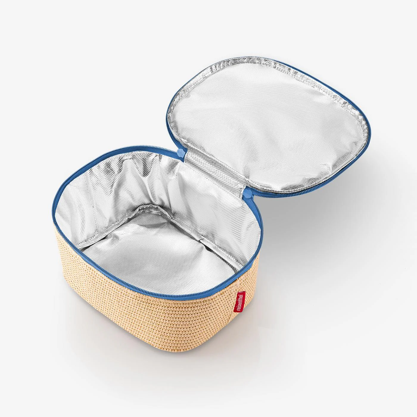 coolerbag S pocket raffia blue