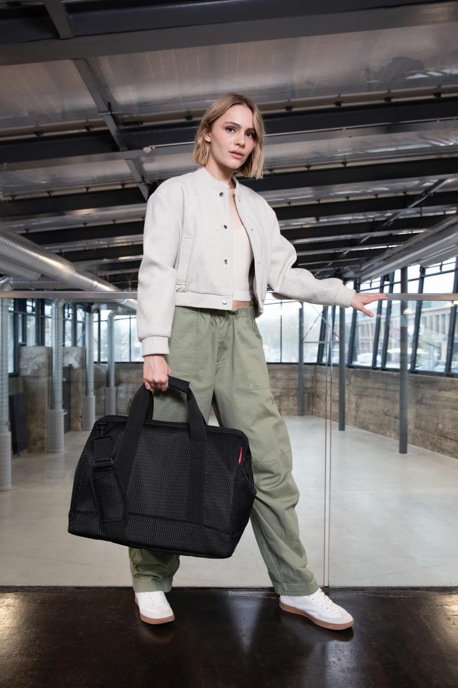 reisenthel Allrounder L - Versatile Doctor's Bag for Travel, Work or Leisure - With Functional Stylish Design, Herringbone Mocha, One Size, Modern