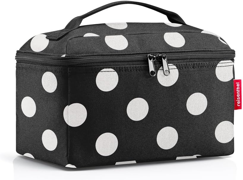 reisenthel beautycase glossy dots black - square toiletry bag, luggage organizer, cosmetic bag