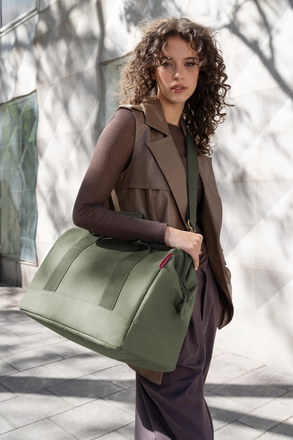 reisenthel Allrounder L - Versatile Doctor's Bag for Travel, Work or Leisure - With Functional Stylish Design, Herringbone Mocha, One Size, Modern