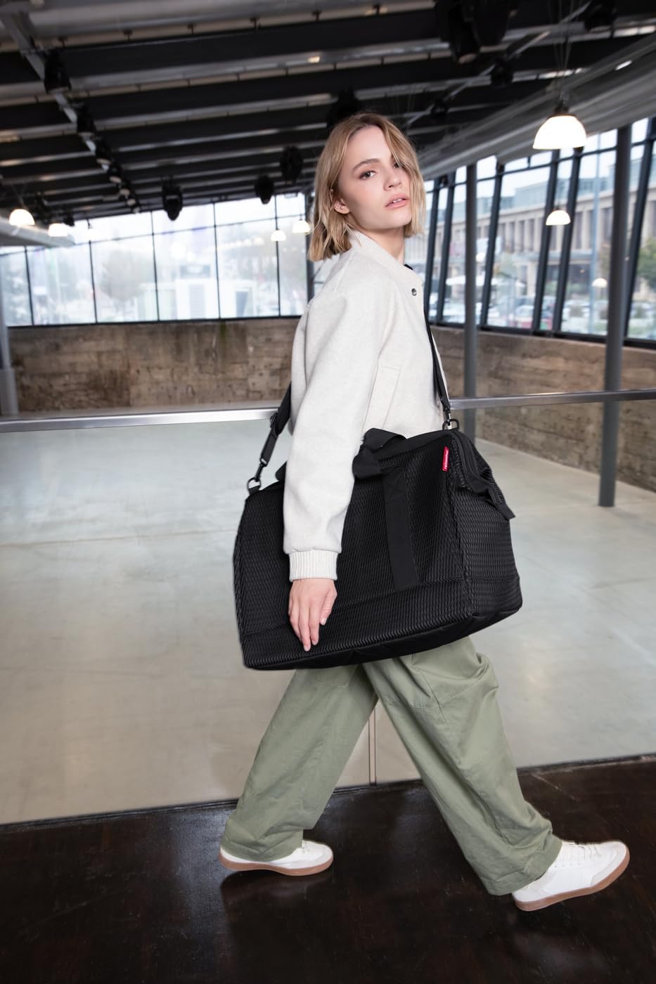 reisenthel Allrounder L - Versatile Doctor's Bag for Travel, Work or Leisure - With Functional Stylish Design, Herringbone Mocha, One Size, Modern