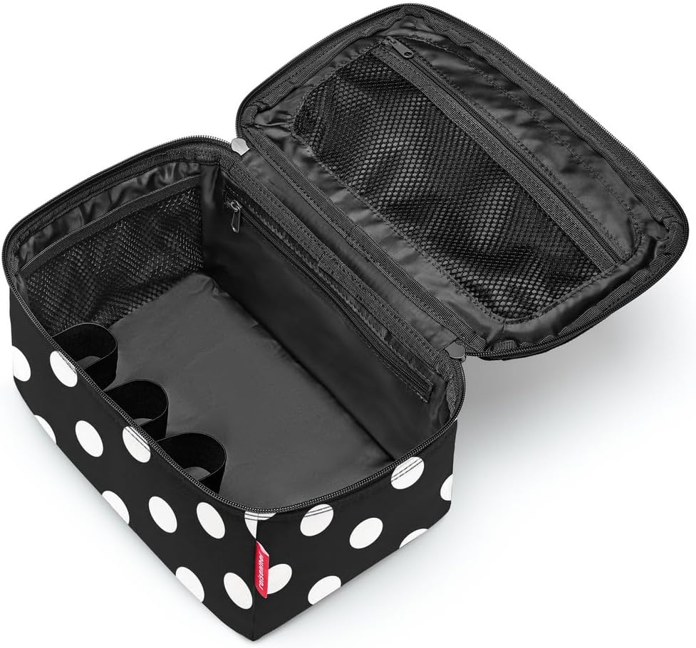 reisenthel beautycase glossy dots black - square toiletry bag, luggage organizer, cosmetic bag