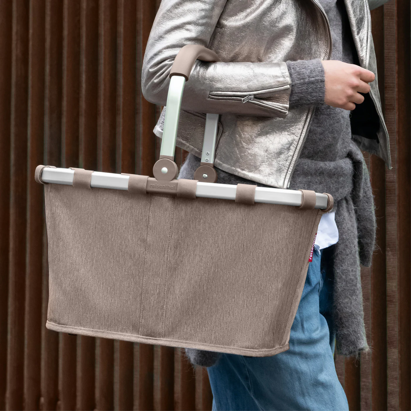 carrybag herringbone mokka
