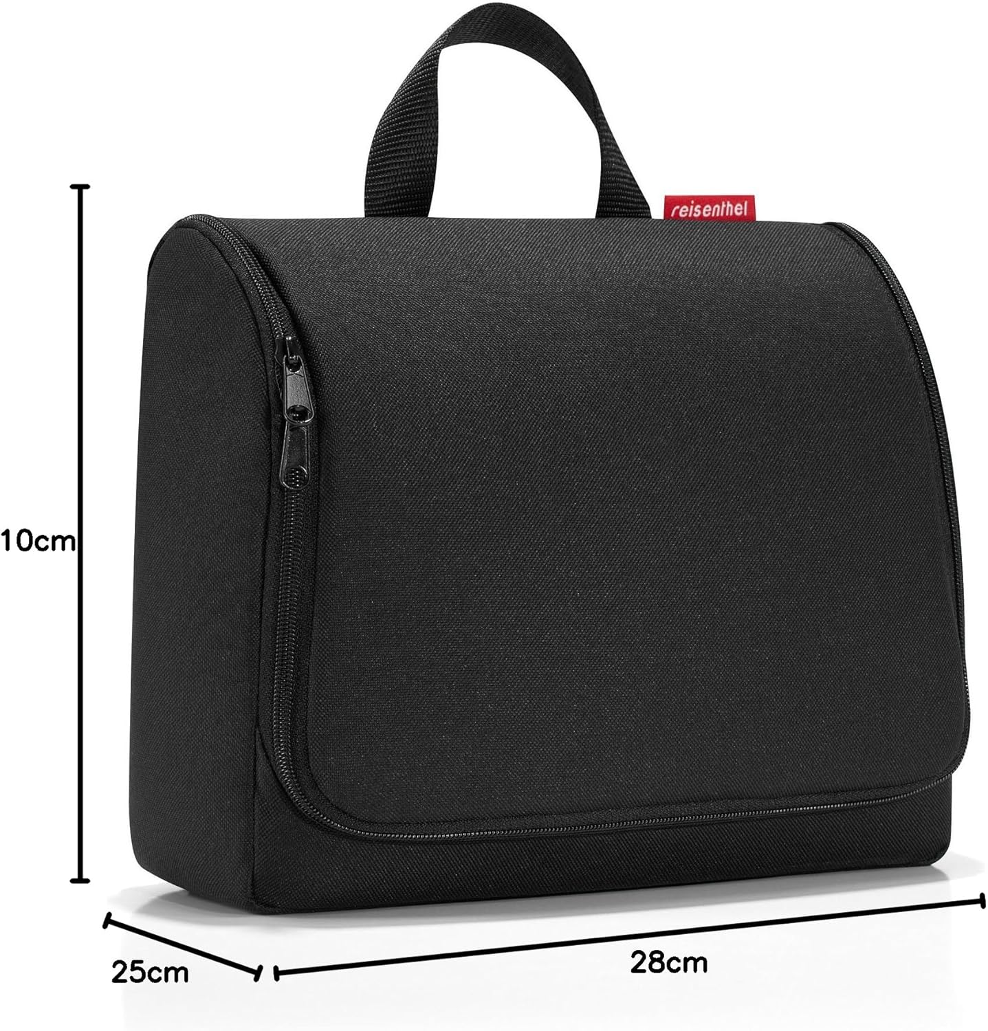 reisenthel Toiletbag XL Practical Toiletry Bag with Hook, Water-Repellent Material, Mesh black., 28 cm, Cosmetic bag