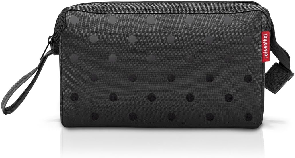 reisenthel travelcosmetic Strong Robust and Practical Travel Cosmetic Bag, Hand Strap, Water-Repellent Material, Glossy Dots Black, Einheitsgröße, Casual