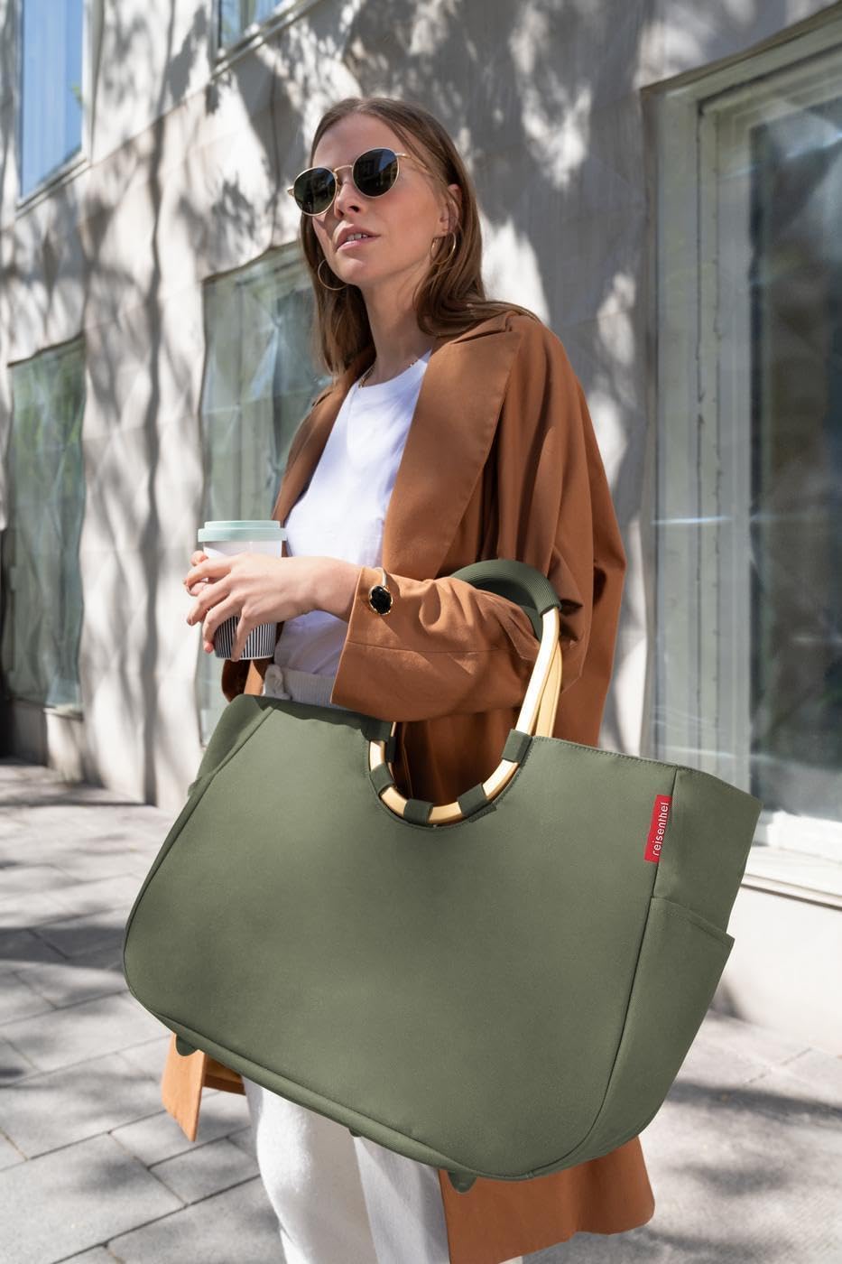 reisenthel Loopshopper L - Sturdy Bag with Practical Compartments Made from Recycled PET Bottles - Charming and Water-Repellent Design Gold, Mesh black., L