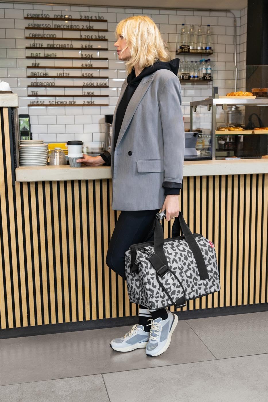 reisenthel Allrounder L - Versatile Doctor's Bag for Travel, Work or Leisure - With Functional Stylish Design, Herringbone Mocha, One Size, Modern