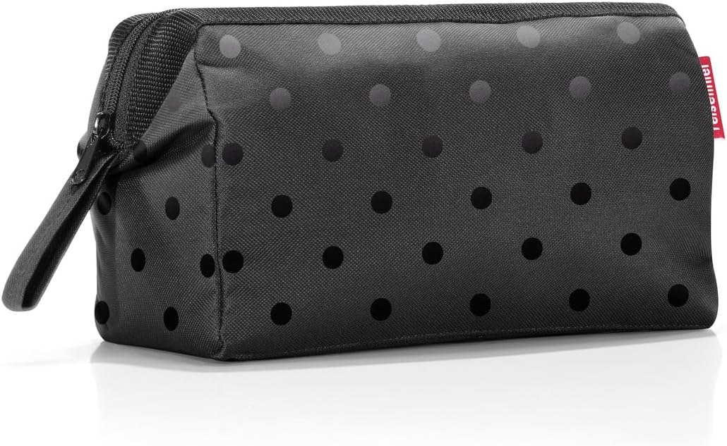 reisenthel travelcosmetic Strong Robust and Practical Travel Cosmetic Bag, Hand Strap, Water-Repellent Material, Glossy Dots Black, Einheitsgröße, Casual