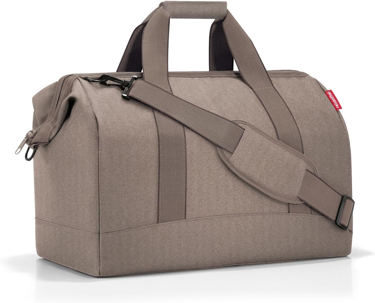 reisenthel Allrounder L - Versatile Doctor's Bag for Travel, Work or Leisure - With Functional Stylish Design, Herringbone Mocha, One Size, Modern